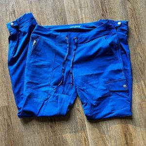 Healing Hands 360 blue jogger scrub pants size small